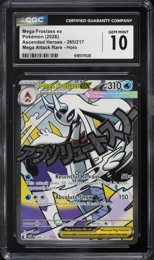 2026 Pokemon Mega Evolution Ascended Heroes MA Mega Froslass EX #265 CGC 10 GEM MINT