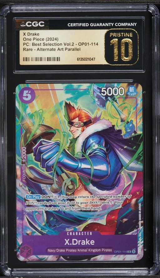 2024 One Piece Premium Collection Best Selection Alt Art X Drake #OP01-114 CGC 10 PRISTINE