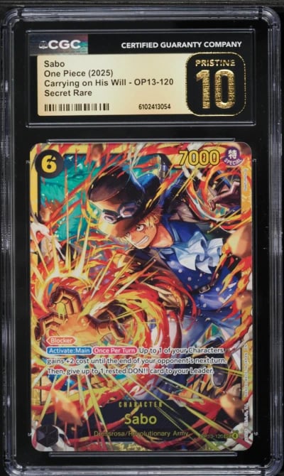 2025 One Piece Carrying On His Will Sabo #OP13-120 CGC 10 PRISTINE