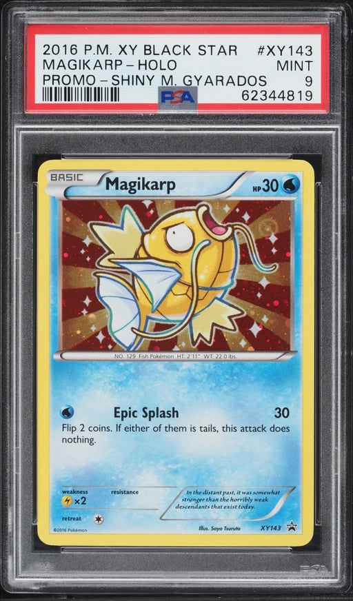 2016 Pokemon XY Black Star Promo Shiny Mega Gyarados Holo Magikarp #XY143 PSA 9 MINT