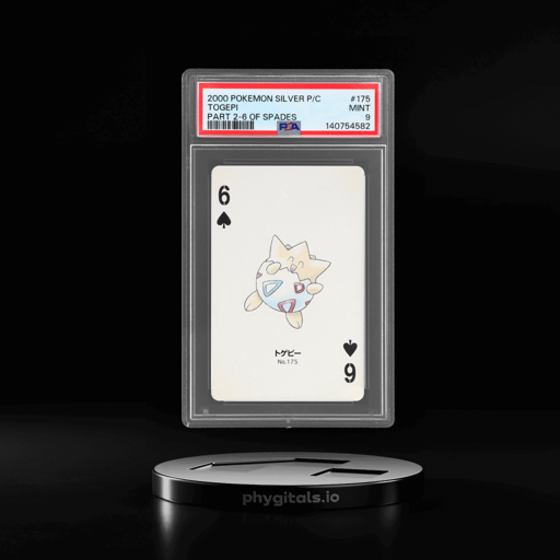 2000 Pokemon Silver Version Part 2 Playing Cards 6 of Spades Togepi #175 PSA 9