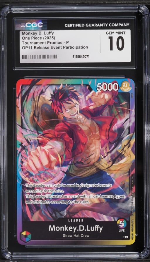 2025 One Piece Promo Tournament Release Event Participation Monkey D. Luffy #P CGC 10 GEM MINT