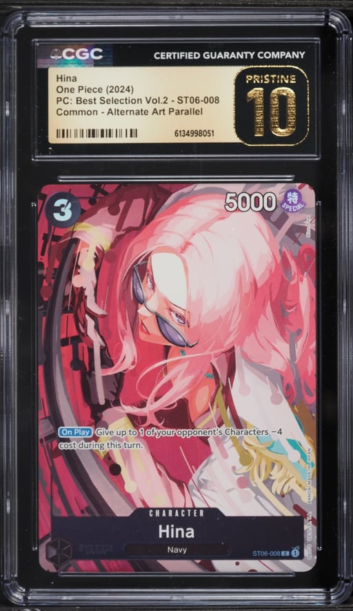 2024 One Piece Premium Collection Best Selection Vol 2 Alt Art Hina #ST06-008 CGC 10 PRISTINE