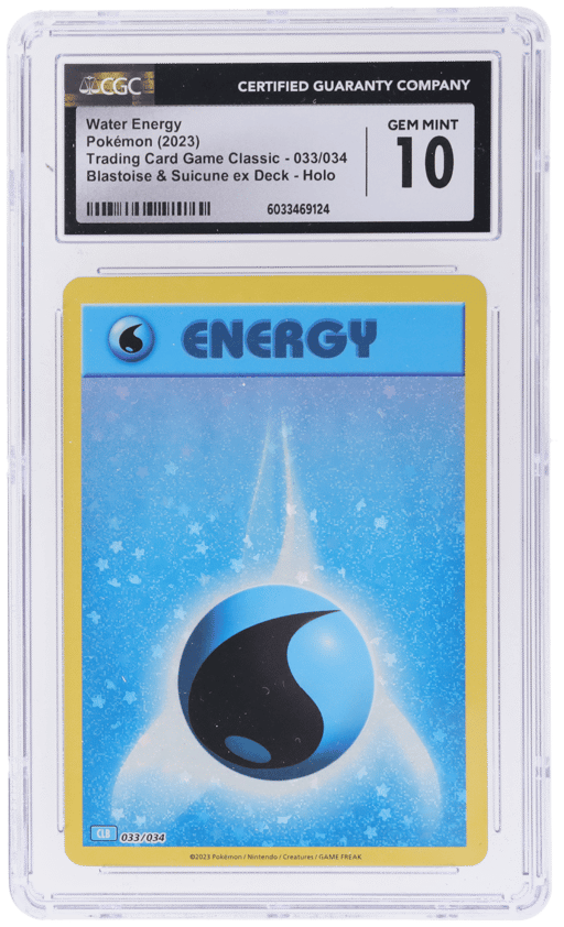 2023 Pokemon Trading Card Game Classic Blastoise and Suicune Ex Deck Holo Water Energy #033 CGC 10