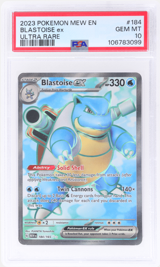 2023 Pokemon Scarlet and Violet 151 Ultra Rare Blastoise Ex #184 PSA 10