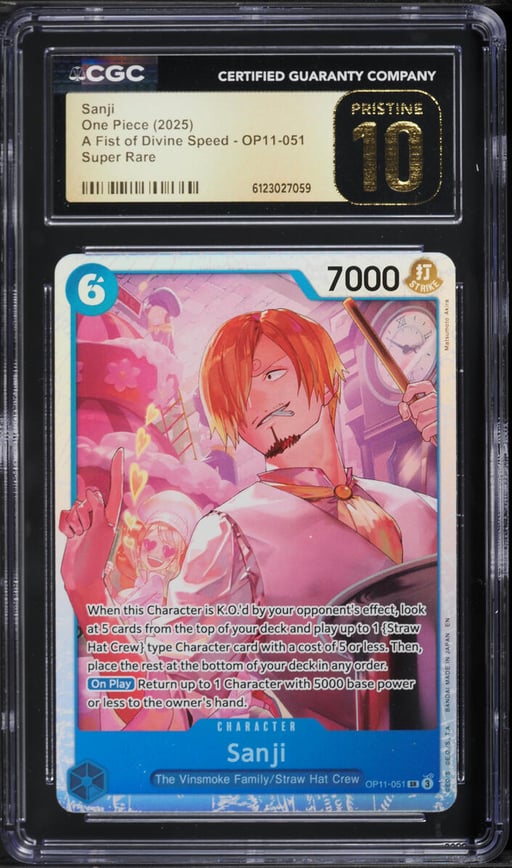 2025 One Piece A Fist of Divine Speed Sanji #OP11-051 CGC 10 PRISTINE