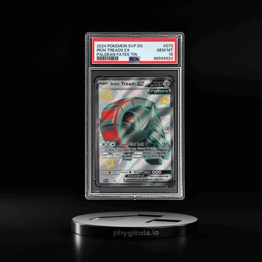 2024 Pokemon Black Star Promos Scarlet and Violet Paldean Fates Tins Iron Treads Ex #073 PSA 10