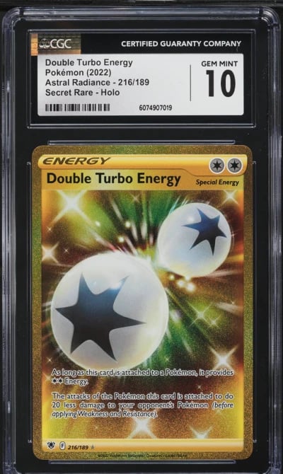 2022 Pokemon SWSH Astral Radiance SEC Double Turbo Energy #216 CGC 10 GEM MINT