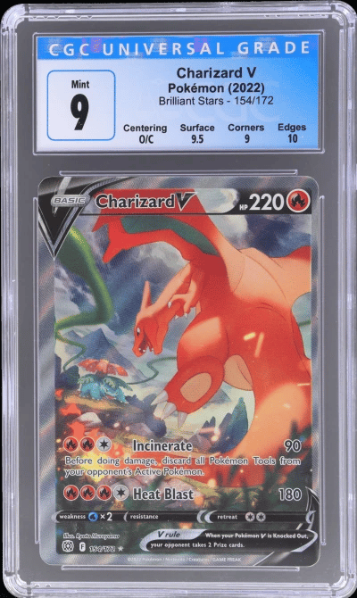 2022 Pokemon Sword and Shield Brilliant Stars Charizard V #154 CGC 9