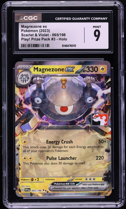 2023 Pokemon Scarlet & Violet Play! Prize Pack 3 Holo Magnezone ex #65 CGC 9 MINT