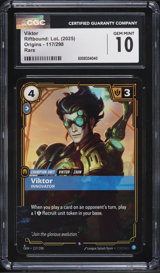 2025 Riftbound League Of Legends LoL Origins Viktor #117 CGC 10 GEM MINT