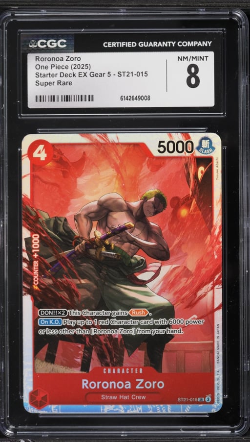 2025 One Piece Starter Deck EX Gear 5 SR Roronoa Zoro #ST21-015 CGC 8 NM-MT