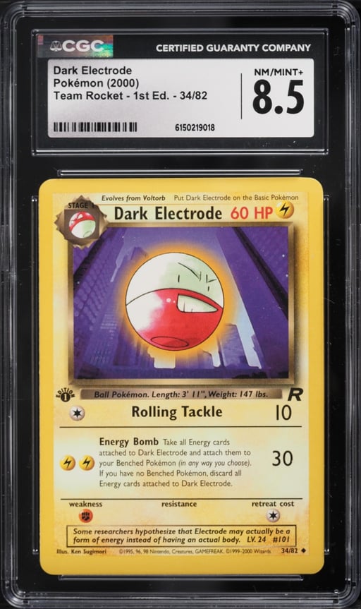 2000 Pokemon Team Rocket 1st Edition Dark Electrode #34 CGC 8.5 NM-MT+