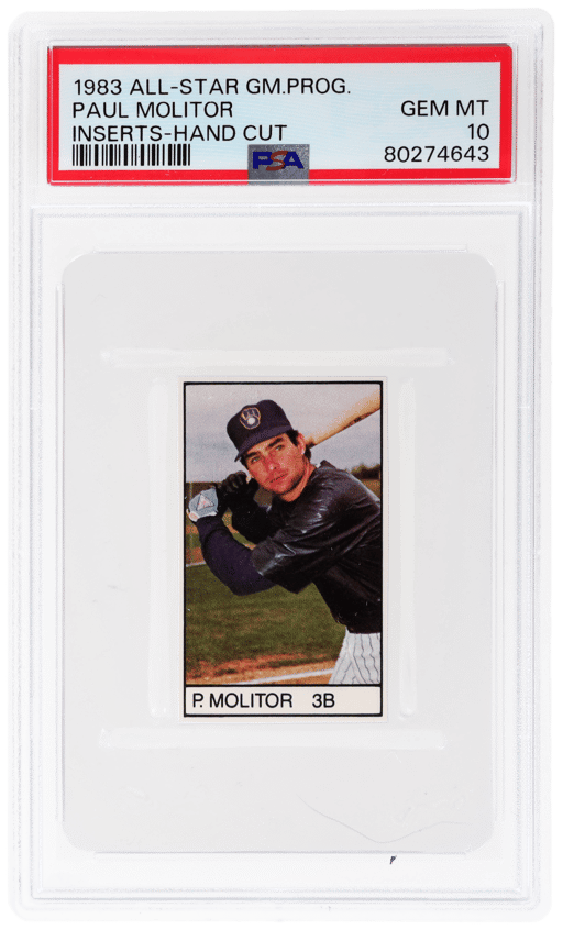 1983 All-Star Game Program Inserts Hand Cut Paul Molitor PSA 10