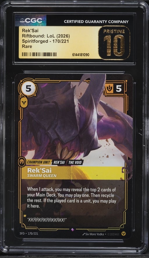2026 Riftbound League Of Legends LoL Spiritforged Rek'Sai #170 CGC 10 PRISTINE