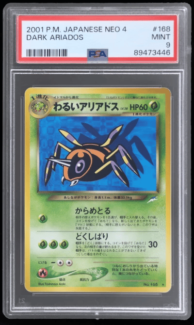 2001 Pokemon Neo 4: Darkness and To Light Japanese Ariados #168 PSA 9