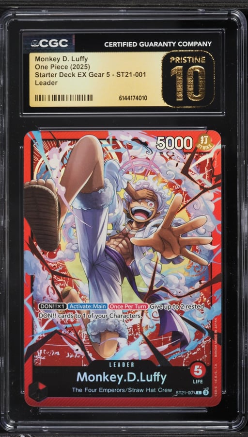 2025 One Piece Starter Deck EX Gear 5 Leader Monkey D. Luffy #ST21-001 CGC 10 PRISTINE