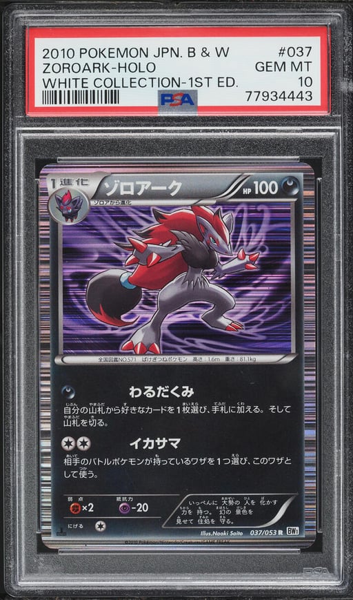 2010 Pokemon Japanese BW White Collection 1st Edition Holo Zoroark #37 PSA 10 GEM MINT