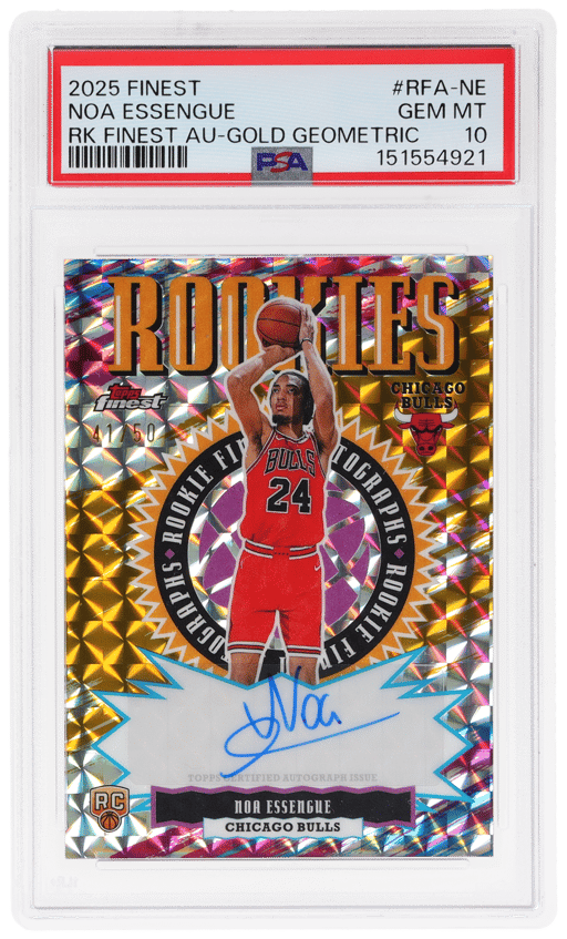 2025 Finest Rookie Finest Autograph Gold Geometric Noa Essengue #RFA-NE 41/50 PSA 10