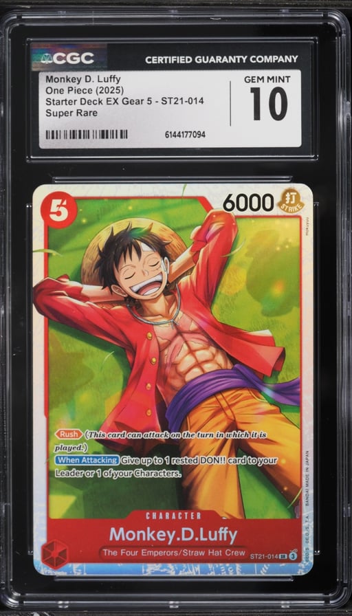 2025 One Piece Starter Deck EX Gear 5 SR Monkey D. Luffy #ST21-014 CGC 10 GEM MINT
