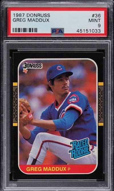 1987 Donruss Greg Maddux ROOKIE #36 PSA 9 MINT