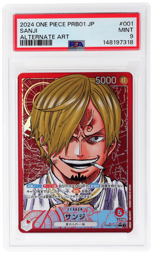 2024 One Piece the Best Premium Booster Japanese Alternate Art Sanji #PRB01-001 PSA 9