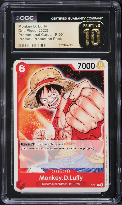 2022 One Piece Japanese Promo Pack Monkey D. Luffy #P-001 CGC 10 PRISTINE