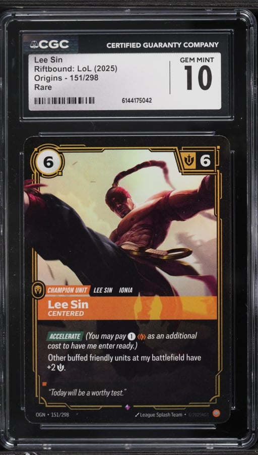 2025 Riftbound League Of Legends LoL Origins Lee Sin #151 CGC 10 GEM MINT