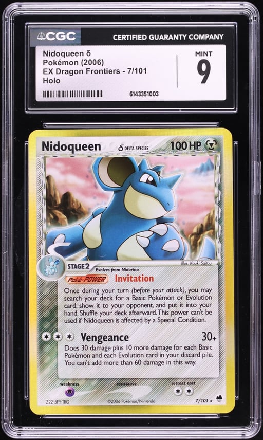 2006 Pokemon EX Dragon Frontiers Holo Nidoqueen #7 CGC 9 MINT