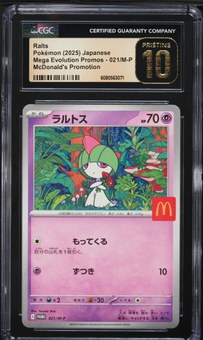 2025 Pokemon Japanese Mega Evolution McDonald's Promo Ralts #21 CGC 10 PRISTINE