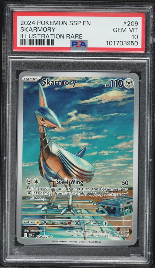 2024 Pokemon Scarlet & Violet Surging Sparks IR Skarmory #209 PSA 10 GEM MINT