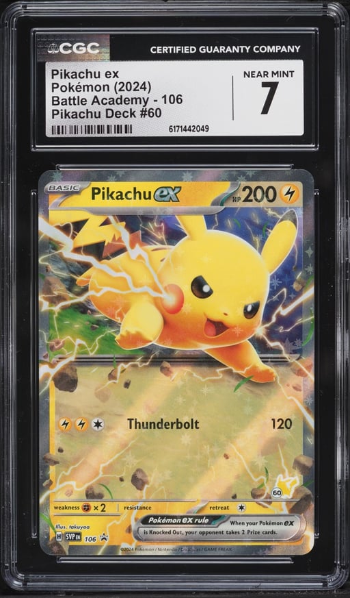 2024 Pokemon Scarlet & Violet Promo Battle Academy Deck Pikachu Ex #106 CGC 7 NRMT