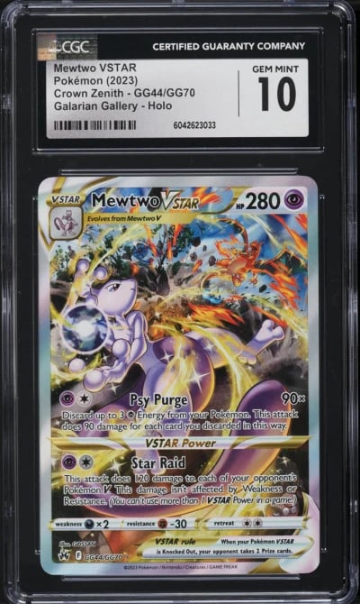 2023 Pokemon SWSH Crown Zenith Full Art Mewtwo VSTAR #GG44 CGC 10 GEM MINT