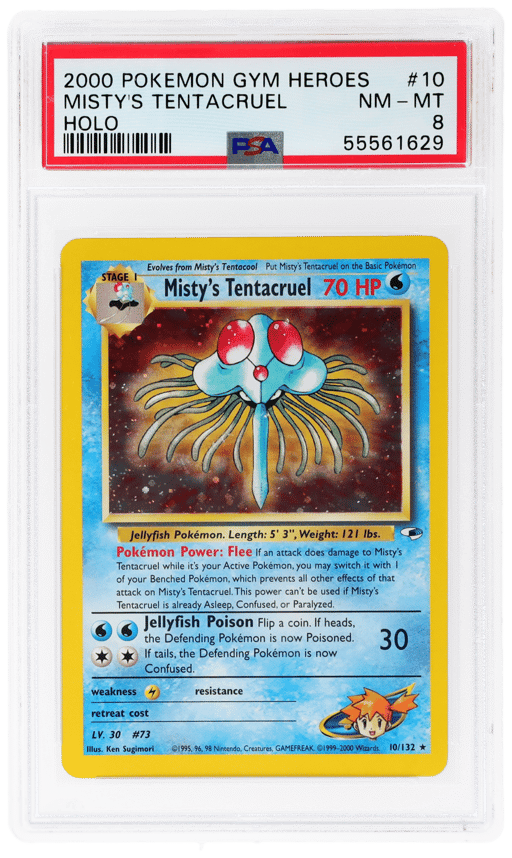 2000 Pokemon Gym Heroes Holo Misty's Tentacruel #10 PSA 8