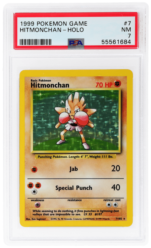 1999 Pokemon Base Set Holo Hitmonchan #7 PSA 7