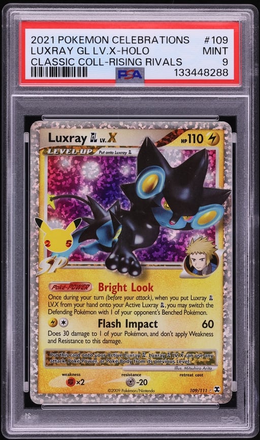 2021 Pokemon Sword & Shield Celebrations Classic Collection Holo Luxray GL LV.X #109 PSA 9 MINT