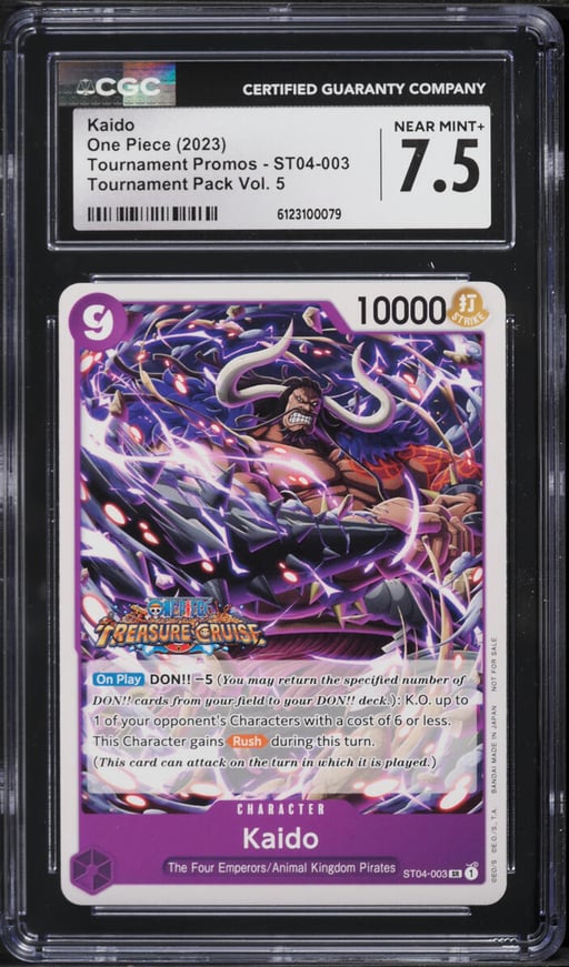 2023 One Piece Tournament Promos Pack Vol. 5 SR Kaido #ST04-003 CGC 7.5 NRMT+