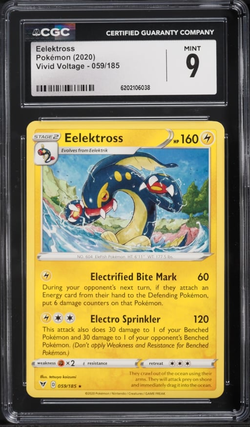 2020 Pokemon Vivid Voltage Eelektross #059 CGC 9 MINT