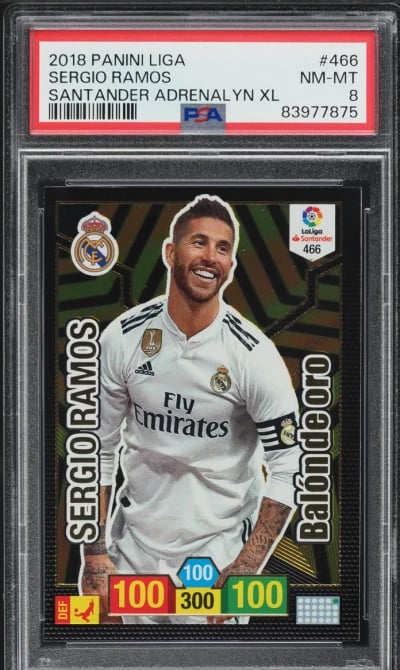 2018 Panini Liga Santander Adrenalyn XL Sergio Ramos #466 PSA 8 NM-MT