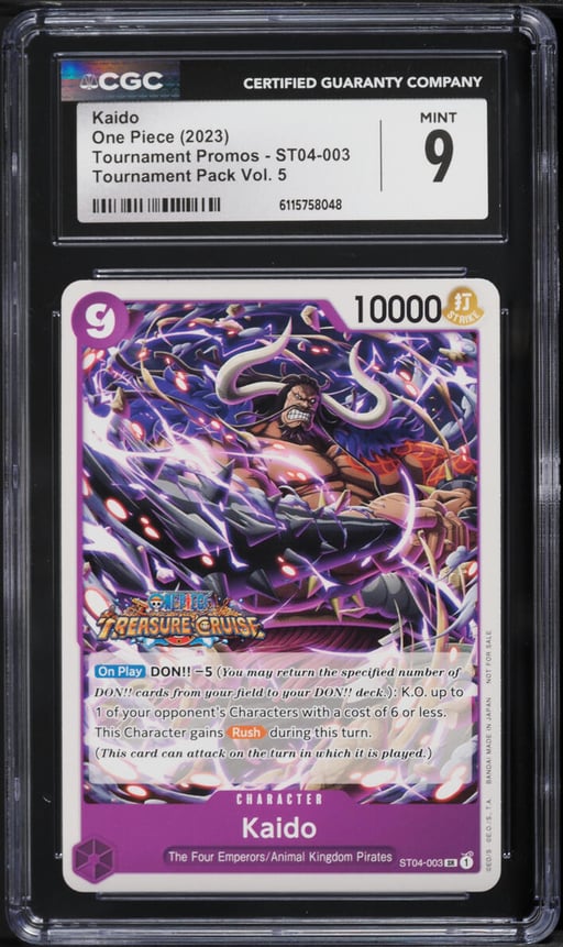 2023 One Piece Tournament Promos Tournament Pack Vol. 5 Kaido #ST04-003 CGC 9 MINT