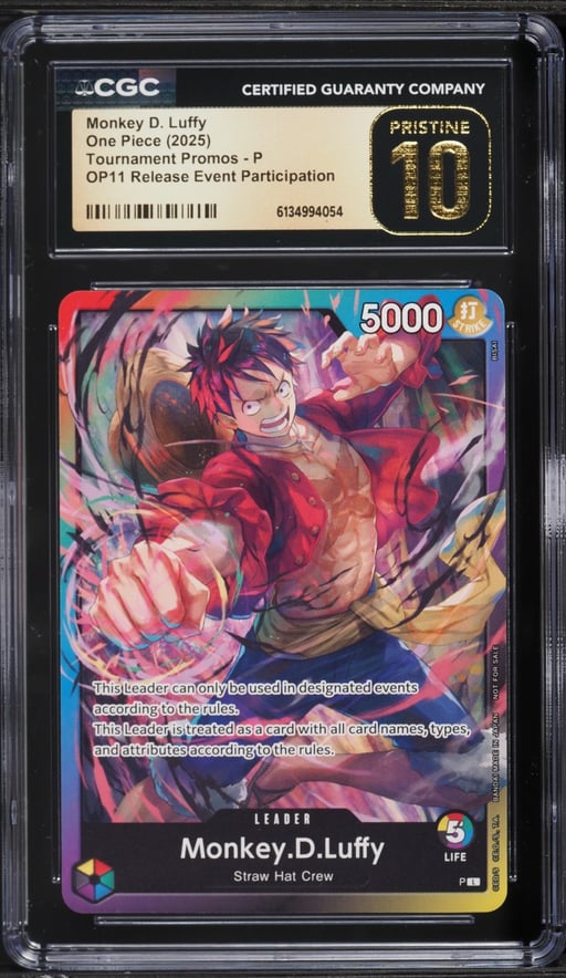 2025 One Piece Promo Tournament Release Event Participation Monkey D. Luffy #P CGC 10 PRISTINE