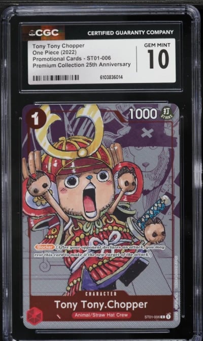2022 One Piece Premium 25th Anniversary Manga Art Tony Tony Chopper #ST01-006 CGC 10 GEM MINT