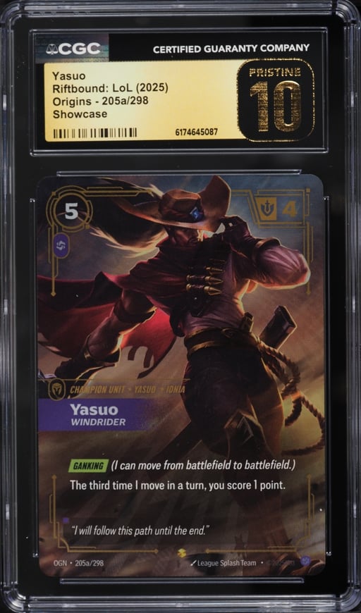 2025 Riftbound League Of Legends LoL Origins Yasuo #205a CGC 10 PRISTINE