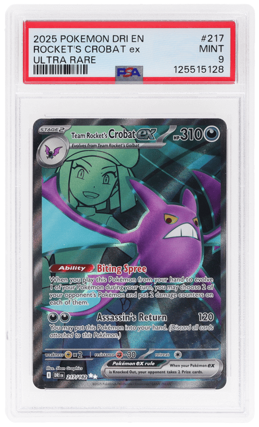 2025 Pokemon Scarlet and Violet Destined Rivals Ultra Rare Team Rocket's Crobat Ex #217 PSA 9