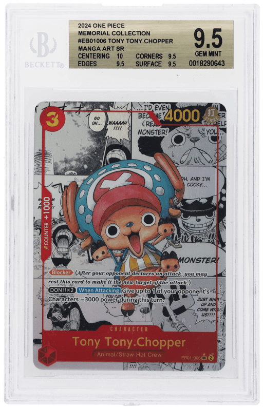 2024 One Piece Memorial Collection Manga Alternate Art Tony Tony Chopper #EB01-006 BGS 9.5