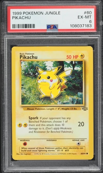 1999 Pokemon Jungle Pikachu #60 PSA 6 EXMT