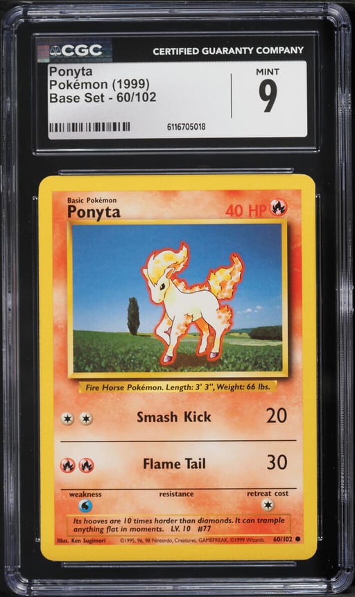 1999 Pokemon Base Set Ponyta #60 CGC 9 MINT