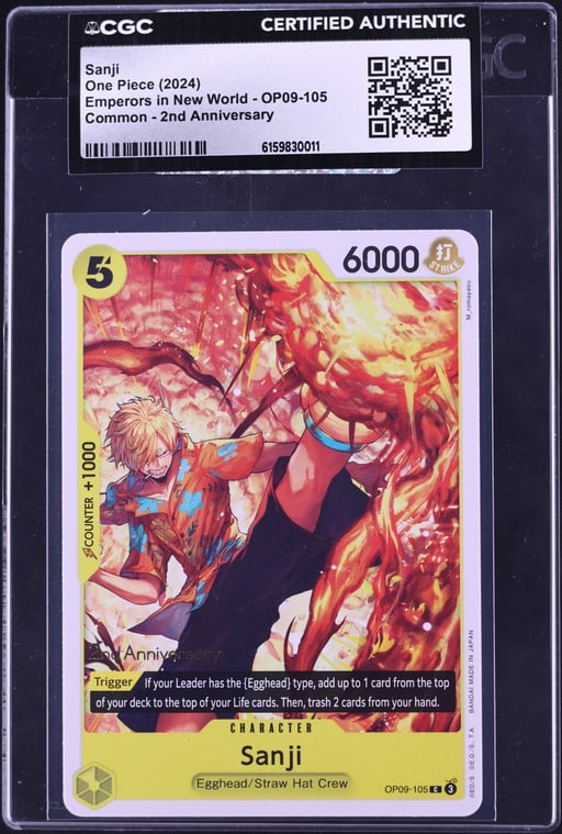 2024 One Piece Emperors In The New World 2nd Anniversary Sanji #OP09-105 CGC AUTH