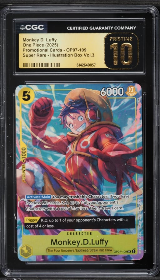 2025 One Piece Promo Illustration Box Volume 3 SR Monkey D. Luffy #OP07-109 CGC 10 PRISTINE