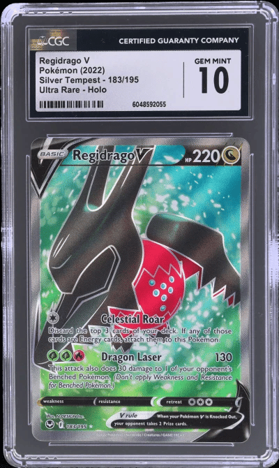 2022 Pokemon Sword and Shield Silver Tempest Regidrago V #183 CGC 10